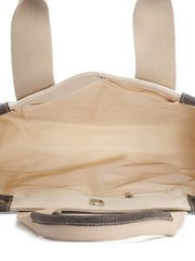 Sisal Solid Cotton Jute & Leather Handheld Bag