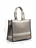 Tribal Jacquard Cotton Canvas Handheld Bag