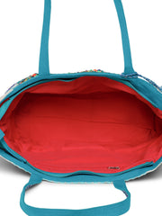 Boho Acrylic Jacquard Trellis Embellished Tote Bag