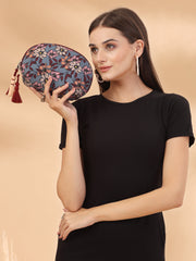 Floral Digital Printed Poly Canvas Smart Casual Vanity Bag