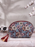 Floral Digital Printed Poly Canvas Smart Casual Vanity Bag