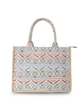 Tribal Jacquard Cotton Canvas Klim Self Design Handheld Bag