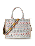 Tribal Jacquard Cotton Canvas Klim Self Design Handheld Bag