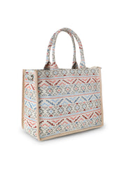 Tribal Jacquard Cotton Canvas Klim Self Design Handheld Bag