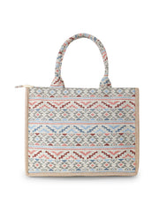Tribal Jacquard Cotton Canvas Klim Self Design Handheld Bag