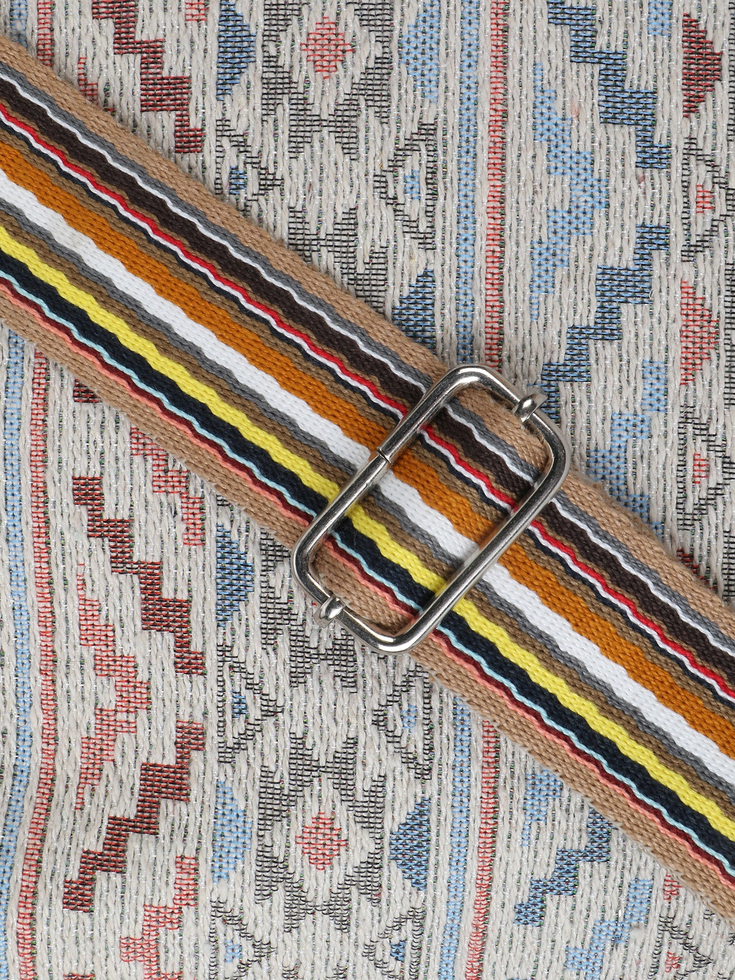 Tribal Jacquard Cotton Canvas Klim Self Design Handheld Bag