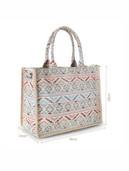 Tribal Jacquard Cotton Canvas Klim Self Design Handheld Bag