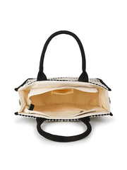 Boho Jacquard Cotton Canvas Striped Self Design Handheld Bag