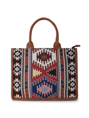 Tribal Jacquard Cotton Canvas Ethnic Motifs Self Design Handheld Bag