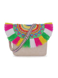 Boho Cotton Canvas Ethnic Motifs Embellished Sling Bag