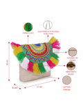 Boho Cotton Canvas Ethnic Motifs Embellished Sling Bag