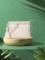 Boho Faux Silk Floral Embroidered Sling Bag