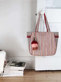 Geomat Cotton Acrylic Jaquard Striped Jacquard Tote Bag