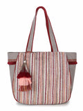 Geomat Cotton Acrylic Jaquard Striped Jacquard Tote Bag