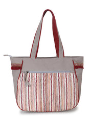 Geomat Cotton Acrylic Jaquard Striped Jacquard Tote Bag