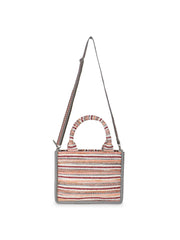 Geomat Jacquard Cotton Canvas Striped Self Design Handheld Bag