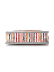 Geomat Jacquard Cotton Canvas Striped Self Design Handheld Bag