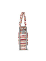 Geomat Jacquard Cotton Canvas Striped Self Design Handheld Bag