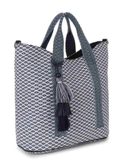 Boho Cotton Canvas Jaquard Diamond Jacquard Handheld Bag