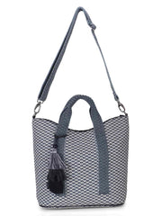 Boho Cotton Canvas Jaquard Diamond Jacquard Handheld Bag