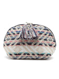 Boho Geometric Jacquard Cotton Canvas Travel Pouch