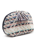 Boho Geometric Jacquard Cotton Canvas Travel Pouch