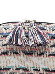 Boho Geometric Jacquard Cotton Canvas Travel Pouch