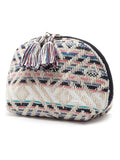 Boho Geometric Jacquard Cotton Canvas Travel Pouch