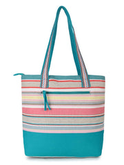 Eco- friendly Cotton Canvas Striped Jacquard Tote Bag