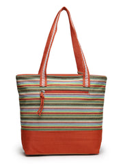 Eco- friendly Cotton Canvas Striped Jacquard Tote Bag