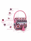 Rangoli Cotton Canvas Ethnic Motifs Printed Handheld Bag