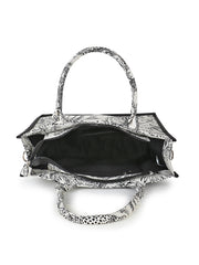 Jungle Jacquard Cotton Canvas Animal & Floral Self Design Handheld Bag