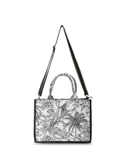Jungle Jacquard Cotton Canvas Animal & Floral Self Design Handheld Bag