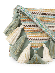 Geomat Cotton Striped Jacquard Sling Bag