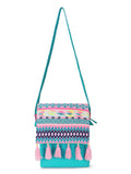 Geomat Cotton Acrylic Canvas Ethnic Motifs Jacquard Sling Bag