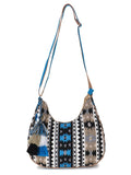 Tribal Cotton Canvas Jaquard Geometric Jacquard Sling Bag