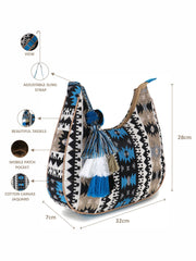 Tribal Cotton Canvas Jaquard Geometric Jacquard Sling Bag