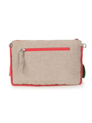 Boho Cotton Canvas Floral Embroidered Sling Bag