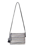Geomat Cotton Acrylic Canvas Striped Jacquard Sling Bag