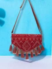 Tribal Cotton Shenel Jacquard Ethnic Motifs  Jacquard Sling Bag