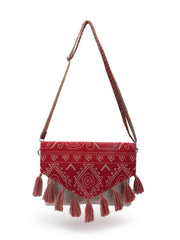Tribal Cotton Shenel Jacquard Ethnic Motifs  Jacquard Sling Bag