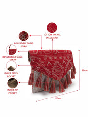 Tribal Cotton Shenel Jacquard Ethnic Motifs  Jacquard Sling Bag