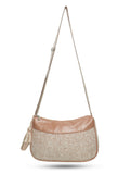 Classic Cotton Canvas & Velvet Self Design Sling Bag