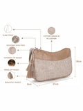 Classic Cotton Canvas & Velvet Self Design Sling Bag