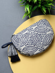 Boho Abstract Jacquard Cotton Canvas Travel Pouch
