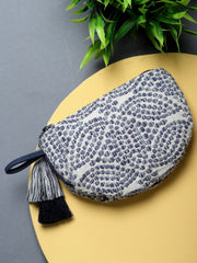 Boho Abstract Jacquard Cotton Canvas Travel Pouch