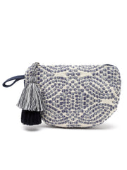 Boho Abstract Jacquard Cotton Canvas Travel Pouch