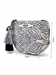 Boho Abstract Jacquard Cotton Canvas Travel Pouch