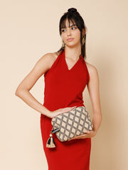 Tribal Cotton Canvas Diamond Jacquard Travel Accessory Bag