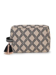 Tribal Cotton Canvas Diamond Jacquard Travel Accessory Bag